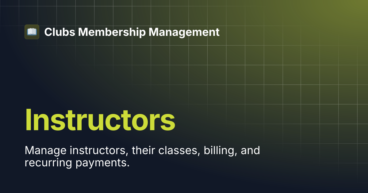 Instructors | Clubs Membership Management