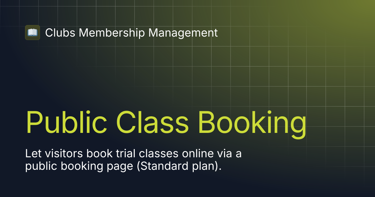 Public Class Booking | Clubs Membership Management
